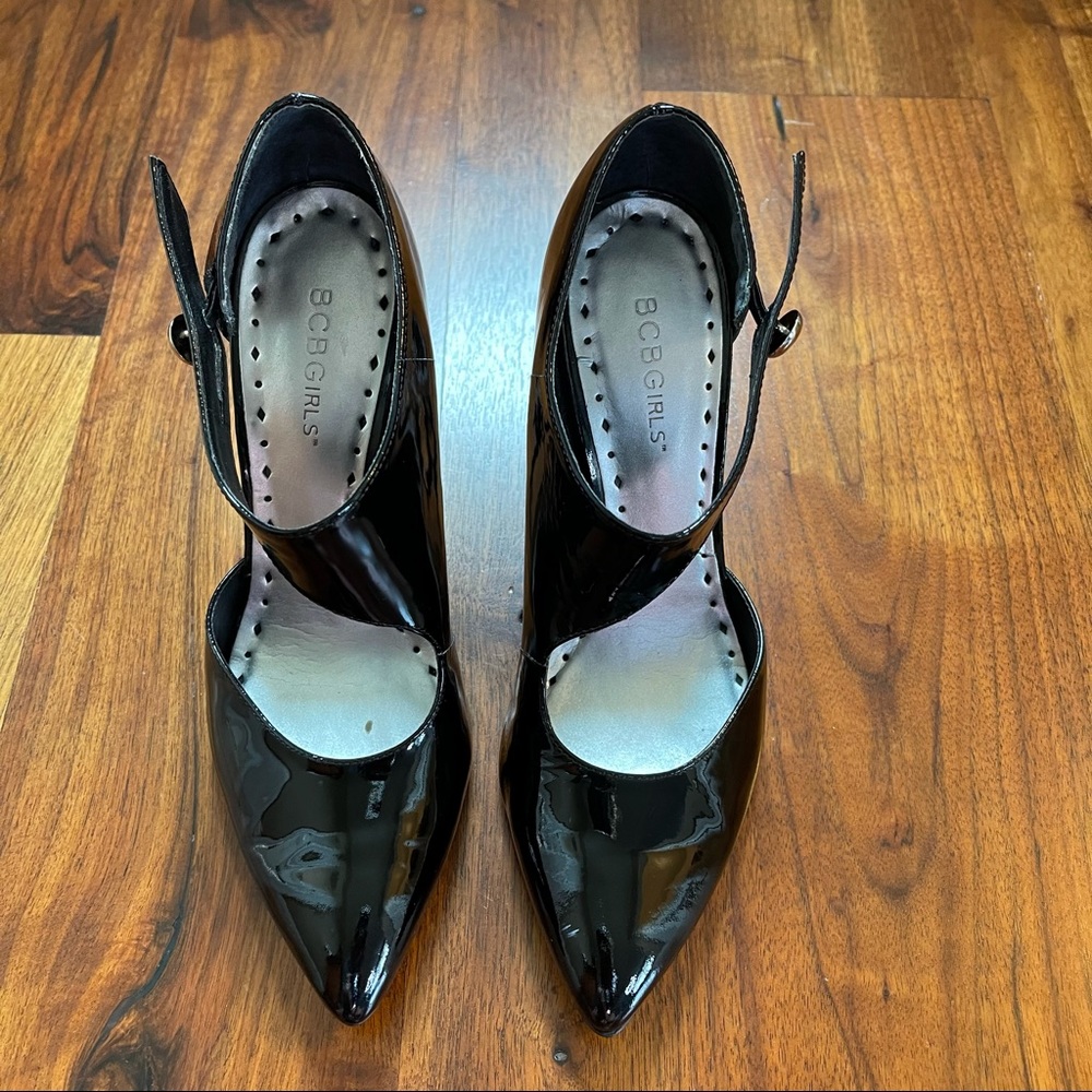 BCBGirls Black Patent Leather Heels Size 6.5